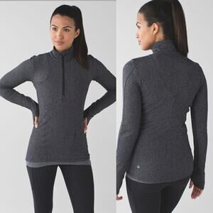 Lululemon Kanto Catch Me 1/2 Zip black gray size 4